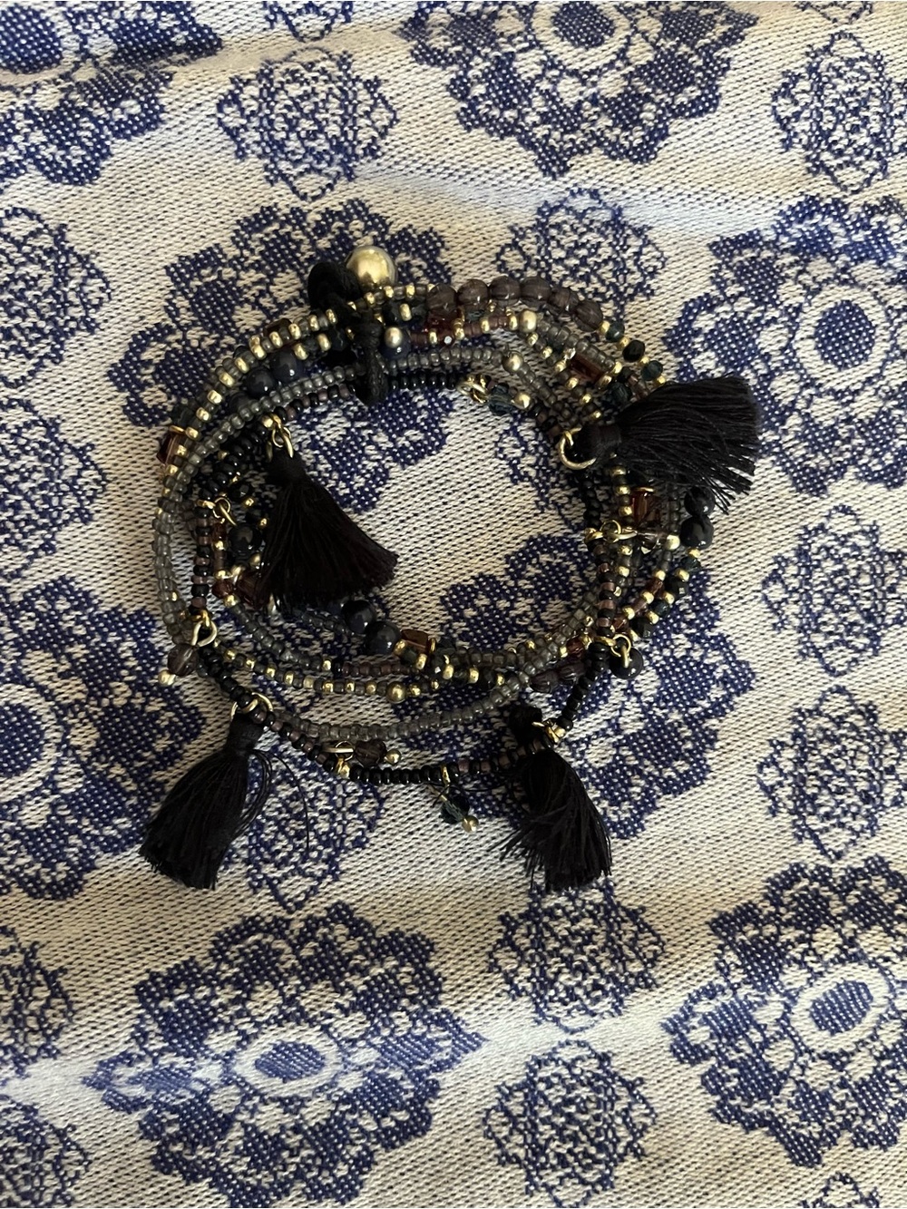 J.Jill Navy and Silver Stretchy Bracelet Set